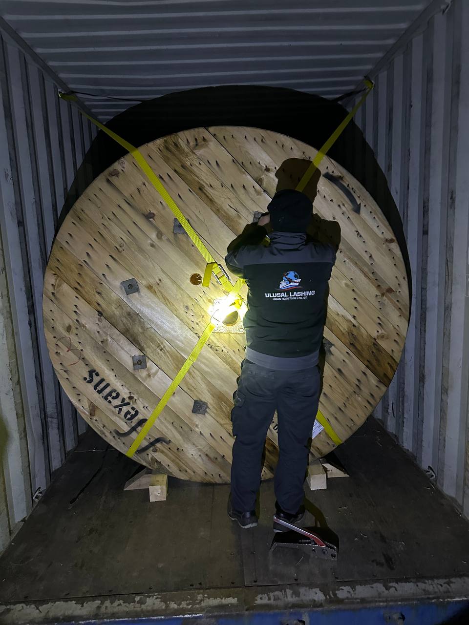 40HC konteyner içinde sabitleme hatları